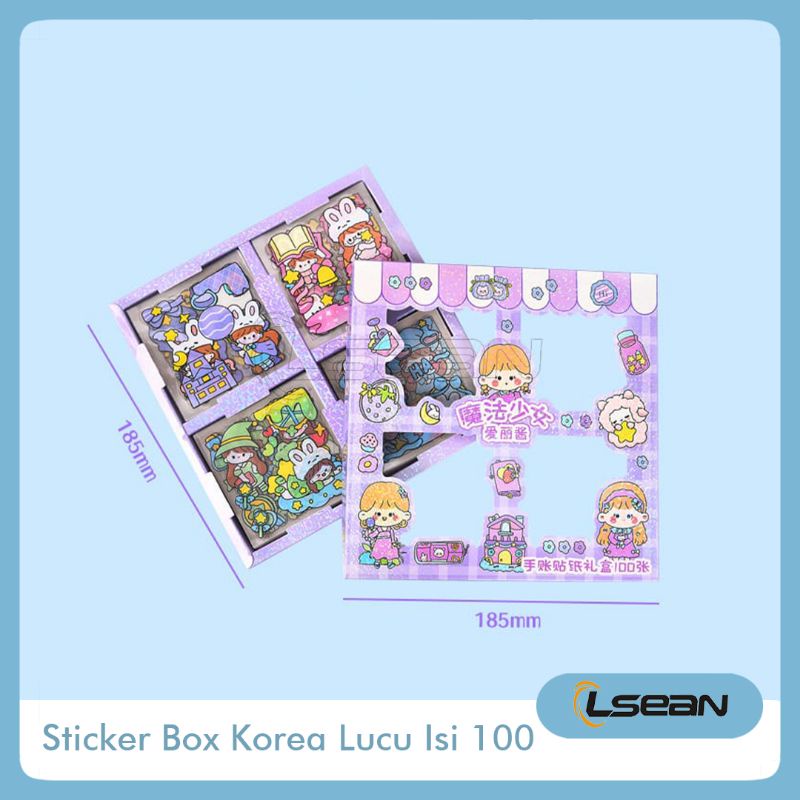 100 LEMBAR STICKER BOX 2D MOTIF KARTUN KOREA LUCU ANTI AIR DEKORASI HANDBOOK SCRAPBOOK STICKER DIY