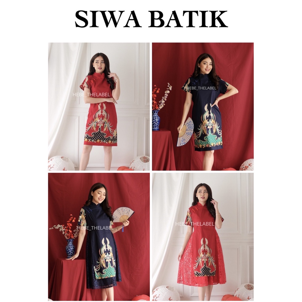 Siwa Batik Cheongsam Chinese New Year - Pakaian Wanita ( Hyun &amp; Dan-Bi )