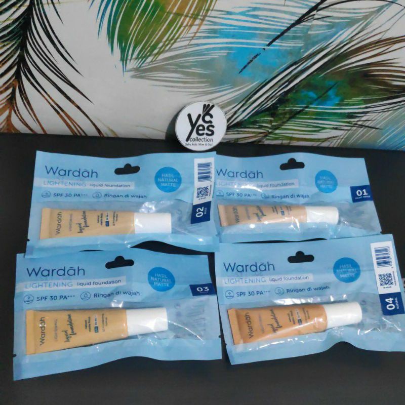 Wardah liquid foundation Matte 6ml Sachet SPF 30 PA+++ ringan di Wajah 01 Light 02 Beige 03 Ivory 04 Natural Makeup Bedak