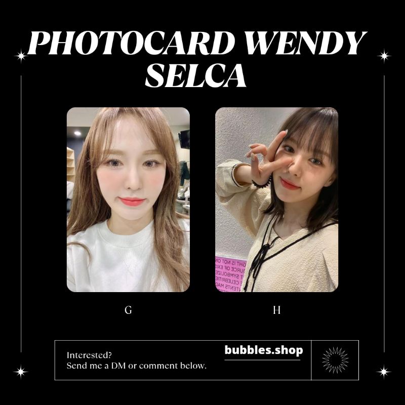 PHOTOCARD UNOFFICIAL WENDY RED VELVET SELCA