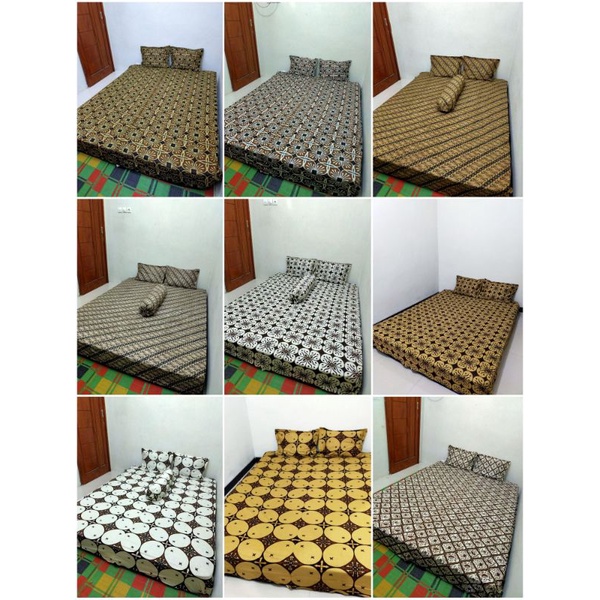 sprei batik motif kawung khas pekalongan bahan tebal