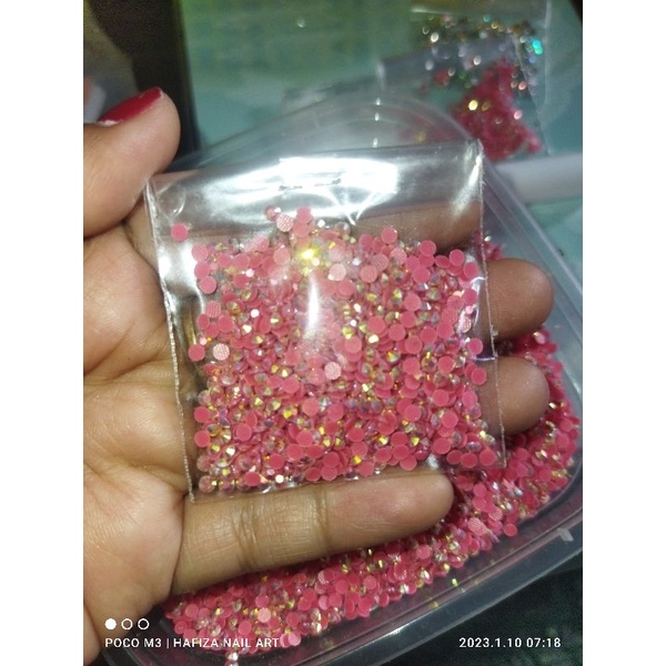 PROMOO RINGSTONE  2 MM PINK KILAU RAINBOW ISI KURLEB 1000 PCS