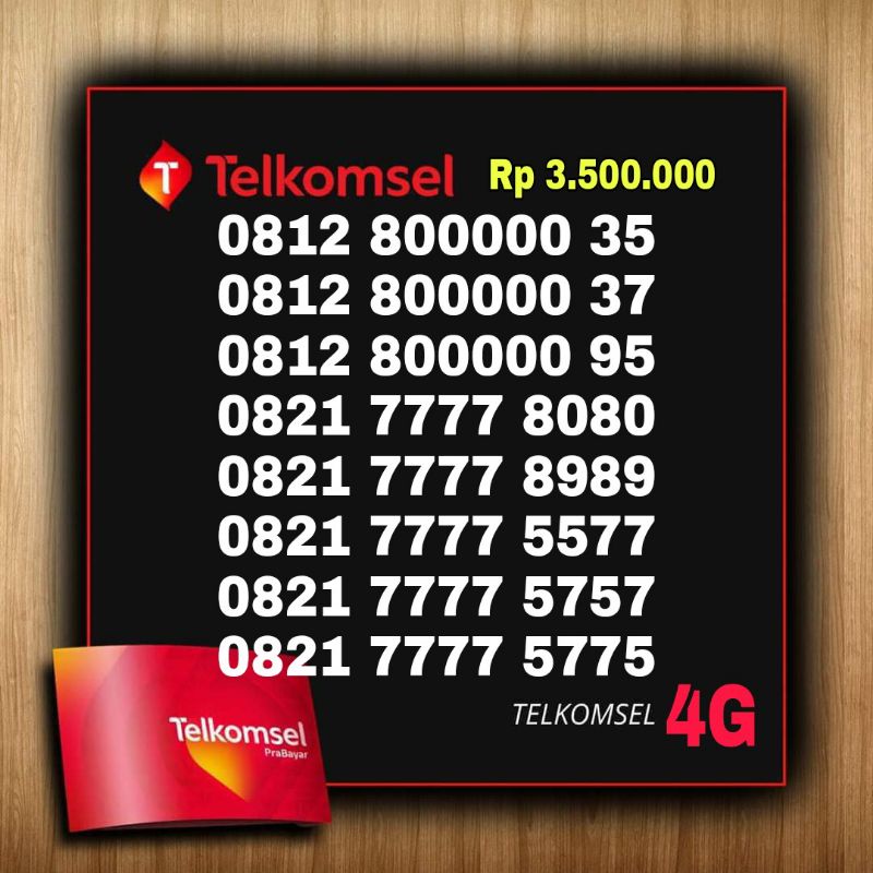 NOMOR CANTIK KARTU PERDANA SIMPATI SUPORT 5G TELKOMSEL SUPER