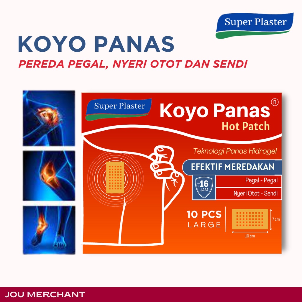 TERLARIS Koyo Panas - Koyo Hangat - Plester Ekstrak Jahe Pereda Nyeri dan Pegal Kaki Tangan dan Badan