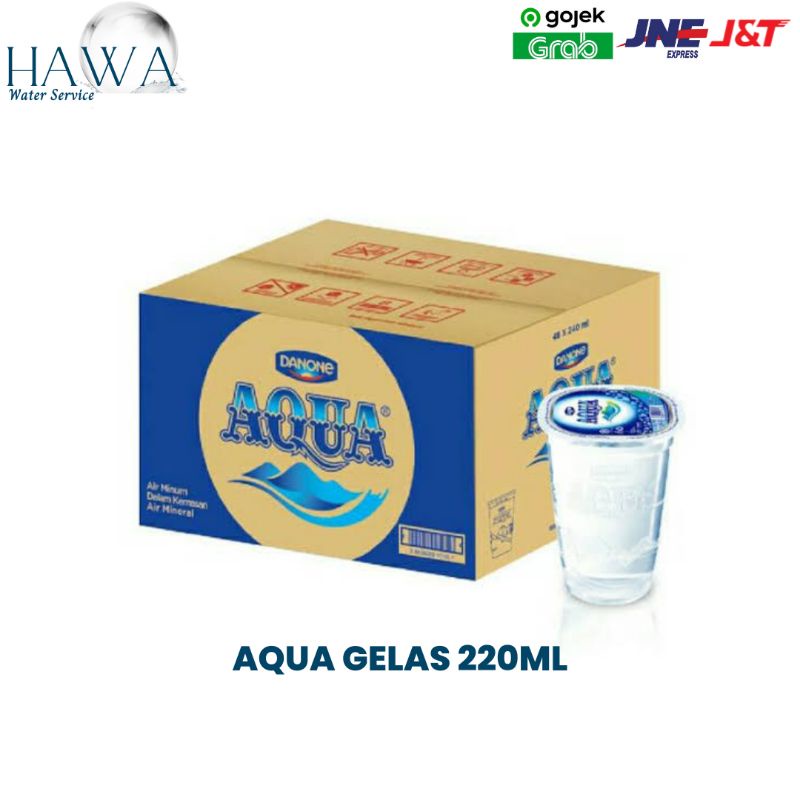 AQUA 240ML Air Kemasan Gelas Kecil Dus MITRA AHS BOGOR Grab Gosend Grosir Warung Kios Catering Rumah