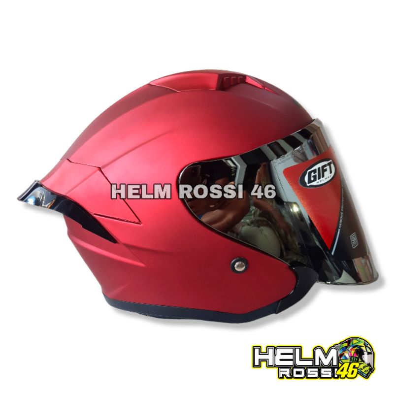 HELM GIFT SARGON MERAH DOFF rep NJS KAIROZ + Visor FLAT Venom + Spoiler