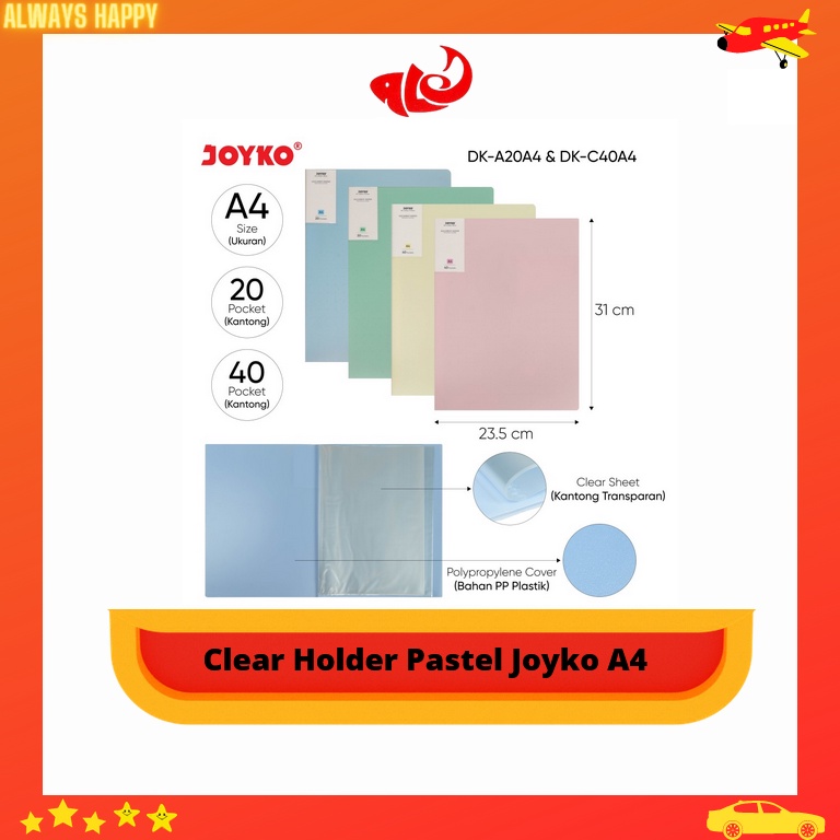 

Document Keeper / Clear Holder Pastel Joyko A4 1 pack isi 20 sheets