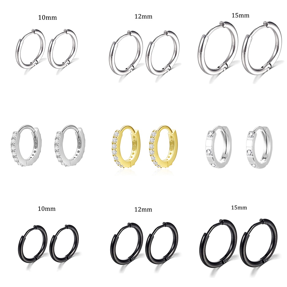 Fashion Perak Zirkon Anting Hoop Untuk Wanita Hypoallergenic Piercing Earring Aksesoris Perhiasan