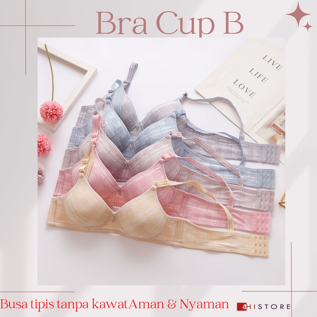 [HI] Bra BH FASHION Wanita CUP 3/4B Bra wanita Premium BH Busa Tipis Tanpa Kawat Sangat Nyaman S100