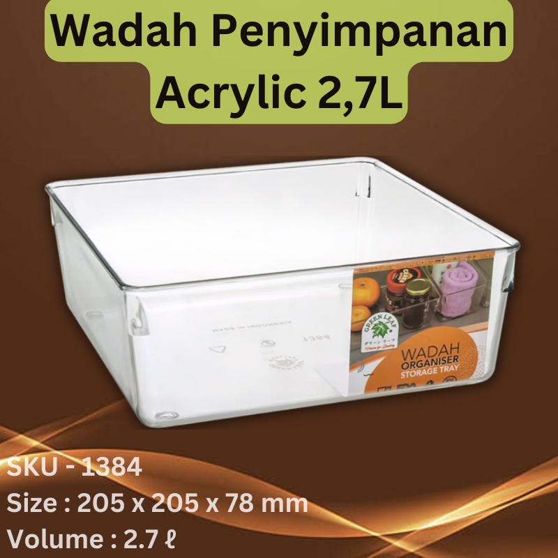 Wadah Penyimpanan Acrylic 2,7 L - Panjang 20cm / SIMPLY Organizer Storage Tray