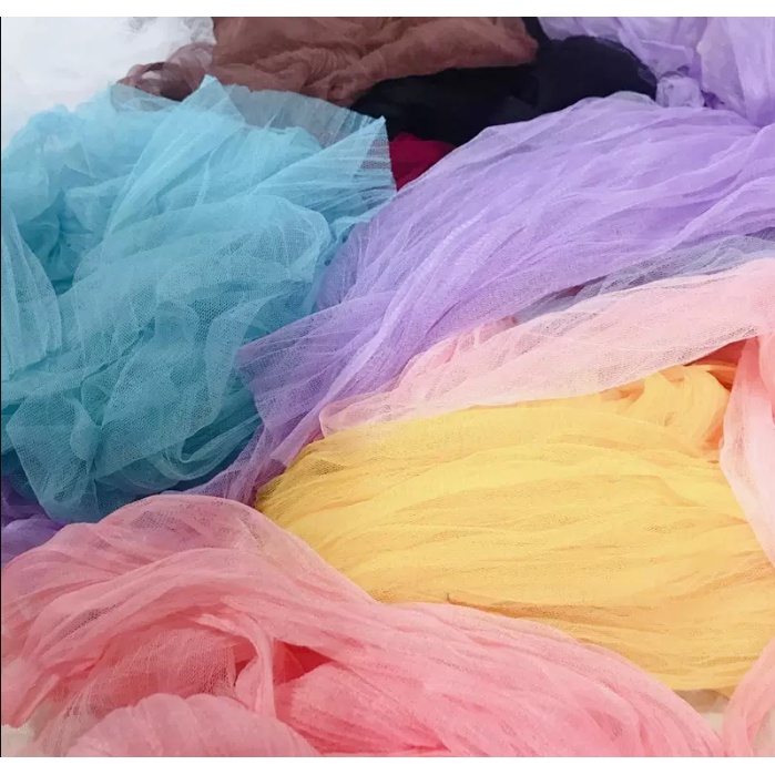 MoonLand Kain Tulle Kain Kerut Latar Belakang Dekorasi backdrop Polos Kain Background Photoshoot Studio KB6284