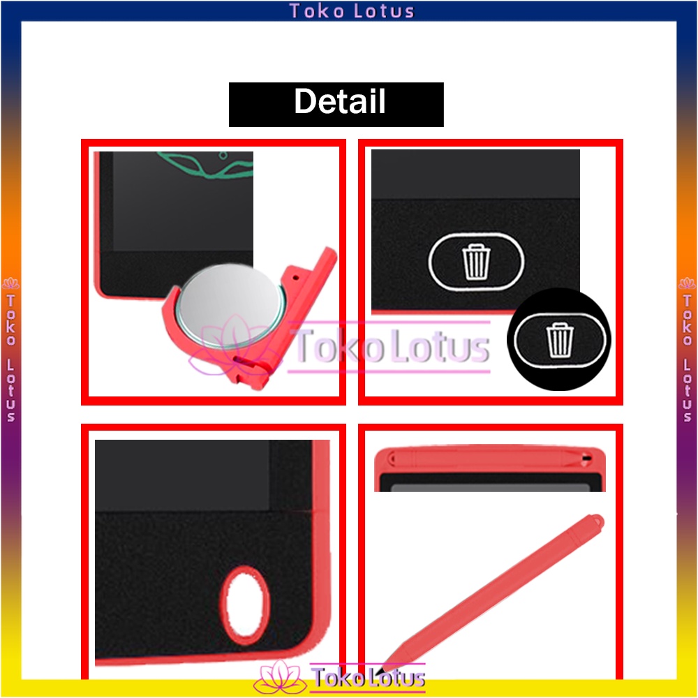 LCD Writing Tablet Portable Ukuran 8.5 Inch / 4.4 Inch Free Stylus Untuk Menggambar / Catatan Anak-Anak Maupun Dewasa