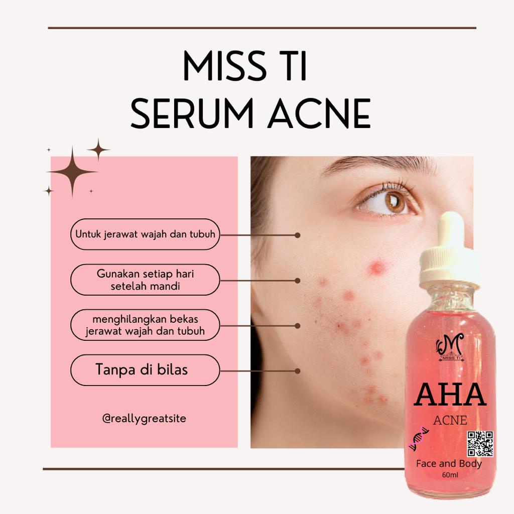 AHA pink FACE and BODY Serum ACNE JERAWAT 60ml Big size BPOM