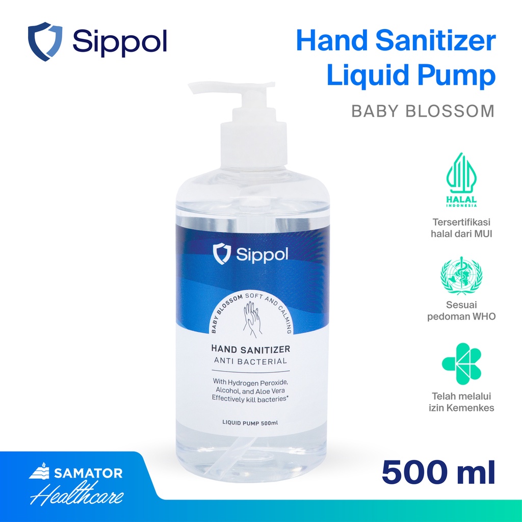 Sippol Hand Sanitizer Liquid Pump 500 ml ( Baby Blossom )