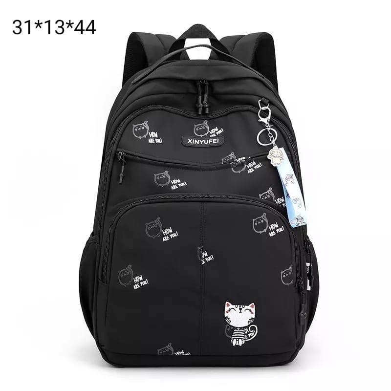 Tas ransel wanita tas sekolah anak Kucing how are you tas sekolah anak perempuan backpack motif kucing ransel catty