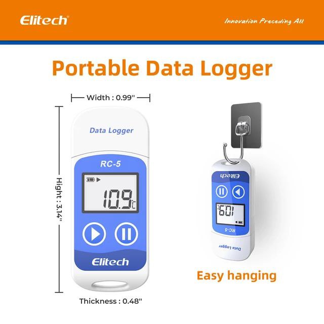 Elitech RC5 Temperature Data Logger Monitor USB RC 5 RC-5 Suhu Loger