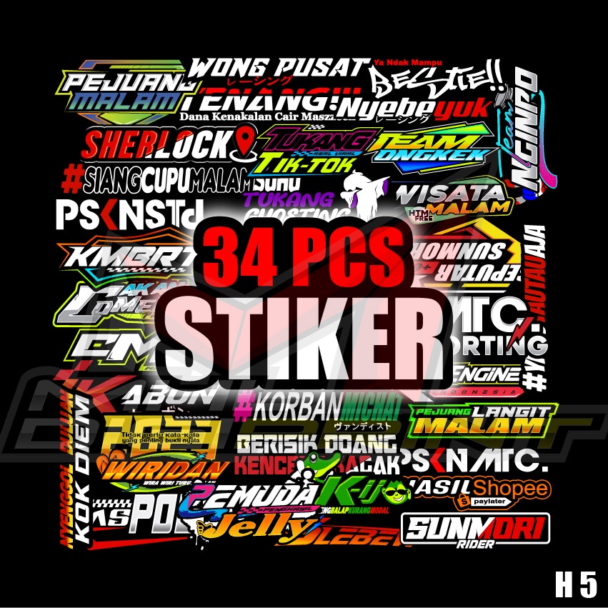 STIKER RACING KATA KATA VIRAL - ISI 34 PCS - KODE H5