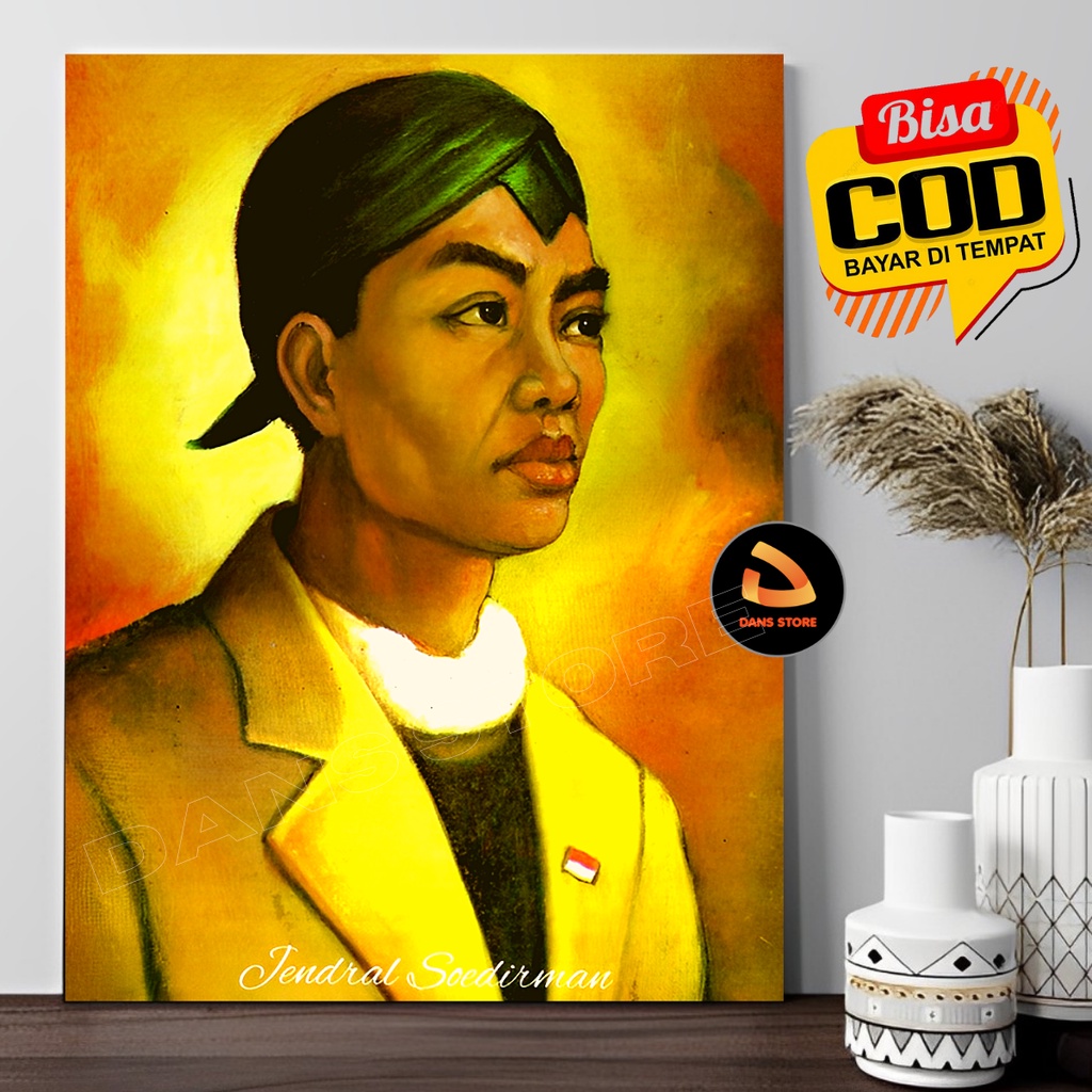 Poster Lukisan Jendral Sudirman  Pahlawan Nasional Hiasan Dinding Papan Mdf  JS1