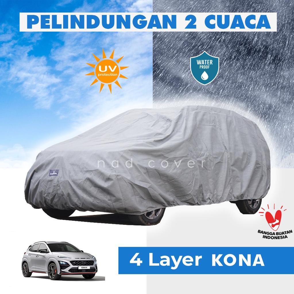 4 Lapis Body Cover Mobil Hyundai Kona Outdoor Sarung Mobil Kona Tahan Air Waterproof