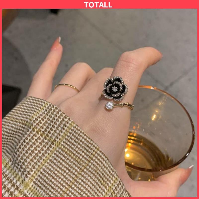 COD Cincin Camellia Berlian Aksesori Cincin Mewah Wanita-Totall