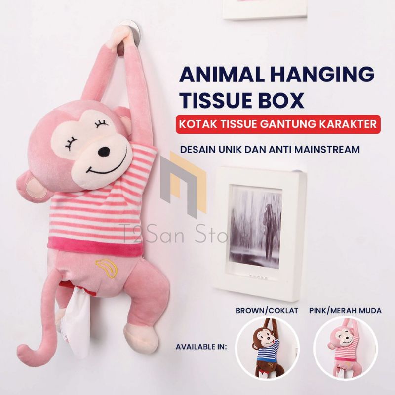 Tempat tissue boneks monyet gantung/tempat tissue gantungan mobil