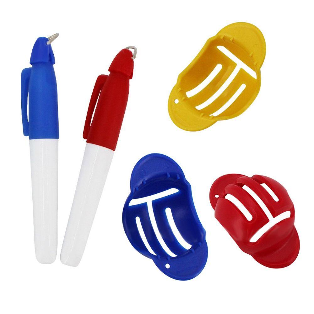 Top Golf Ball Marker Dengan 2pen Menaruh Alat Bantu Posisi Penanda Gambar Garis T Line Marker