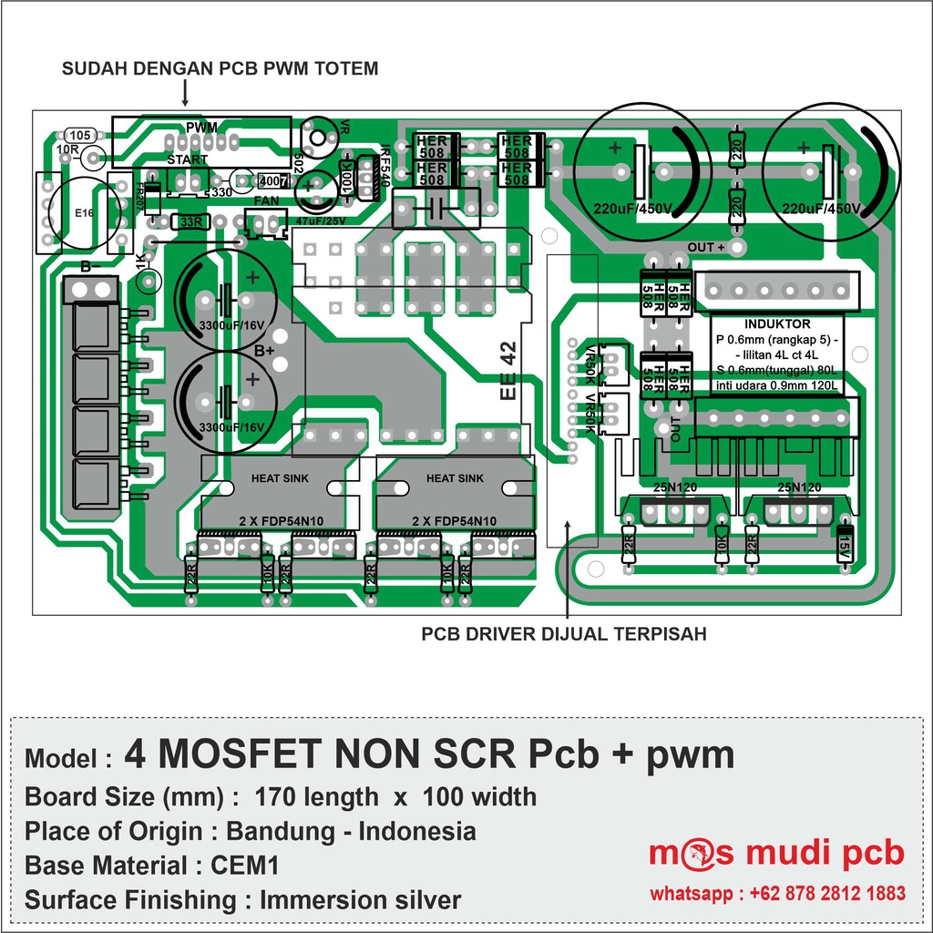 Jual Inverter Pdc 4 Mosfet NON SCR - PCB + Pwm | Shopee Indonesia