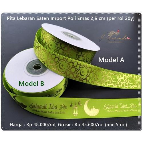 

Galb-277 : Pita Lebaran Saten Import Poli Emas 2,5 Cm (Per Rol 20Y) 002