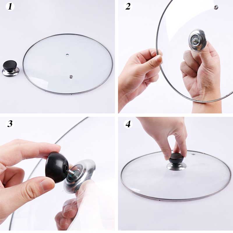 Hot Proof Silica Gel Pan Cover Handle Round Lid Handle/Peralatan Dapur Stainless Steel Tutup Panci Sup Aksesori Angkat Tutup