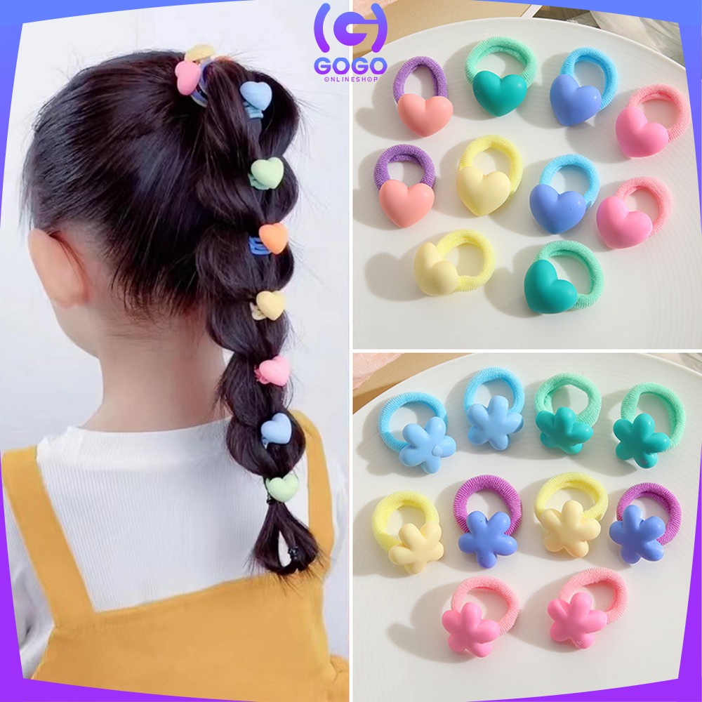 GOGO-C770 Ikat Rambut Mini Anak Perempuan 10IN1 Motif Love Korean Fashion / Set Aksesoris Rambut Anak Karakter Lucu Import