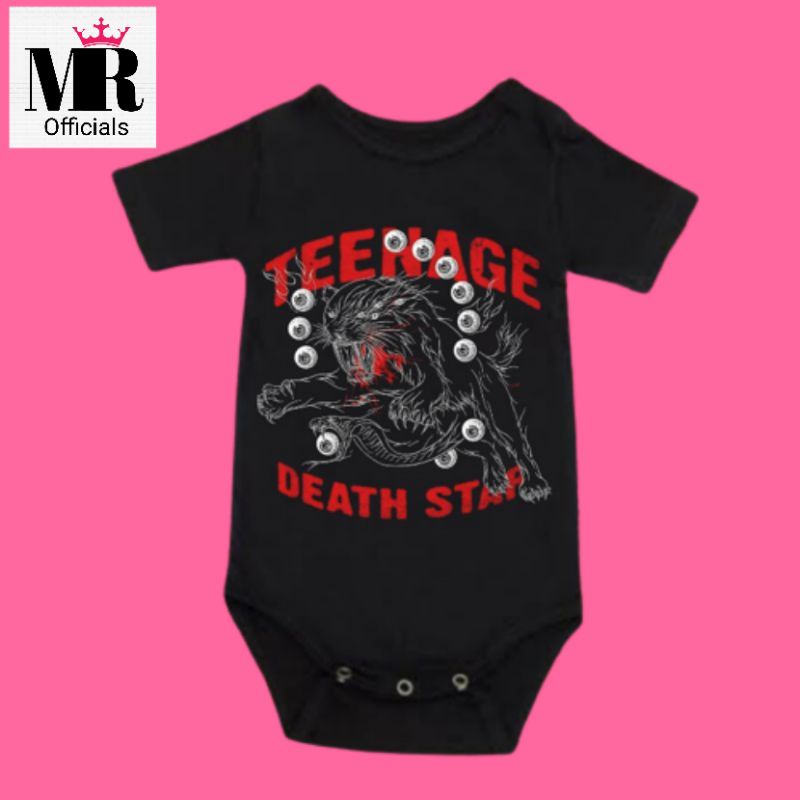 JUMPER BAYI TEENAGE DEATH STAR TULISAN MERAH KAOS BAJU BAND METAL BAYI BABY KIDS 0 1 2 3 4 5 6 7 8 9