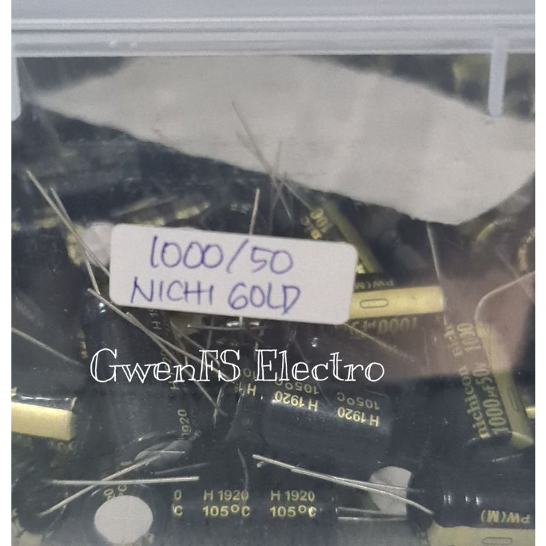 Elco 1000UF 50V Elko 1000 UF 50 V NICHICON List Gold