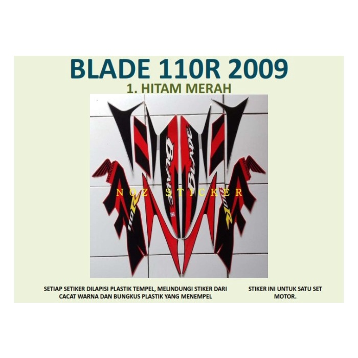 

TERLARIS | Blade 2009 Motor Honda List Striping Sticker Stiker - 1. HITAM MERAH