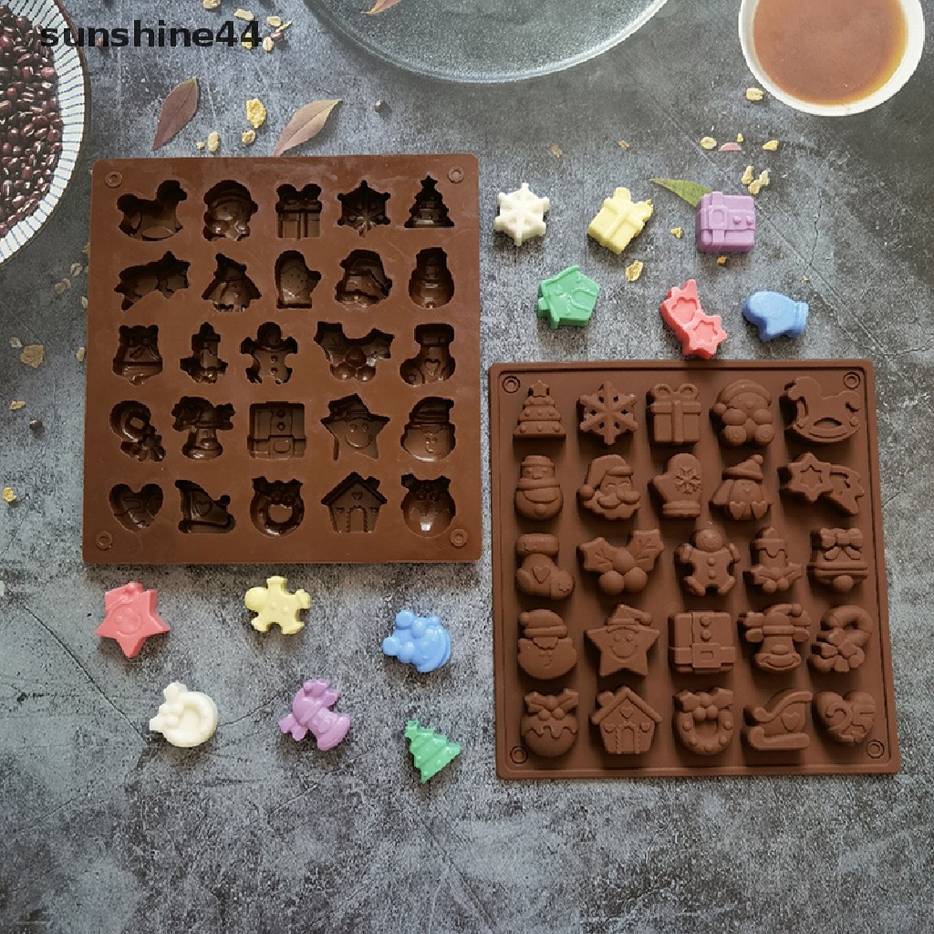 Sunshine Cetakan Biskuit Kue Coklat Silikon Natal Baru Mousse Mould DIY Alat Baking.