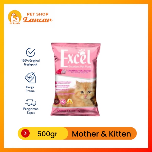 Makanan Kucing Excel Mother &amp; Kitten 500 Gram - FreshPack