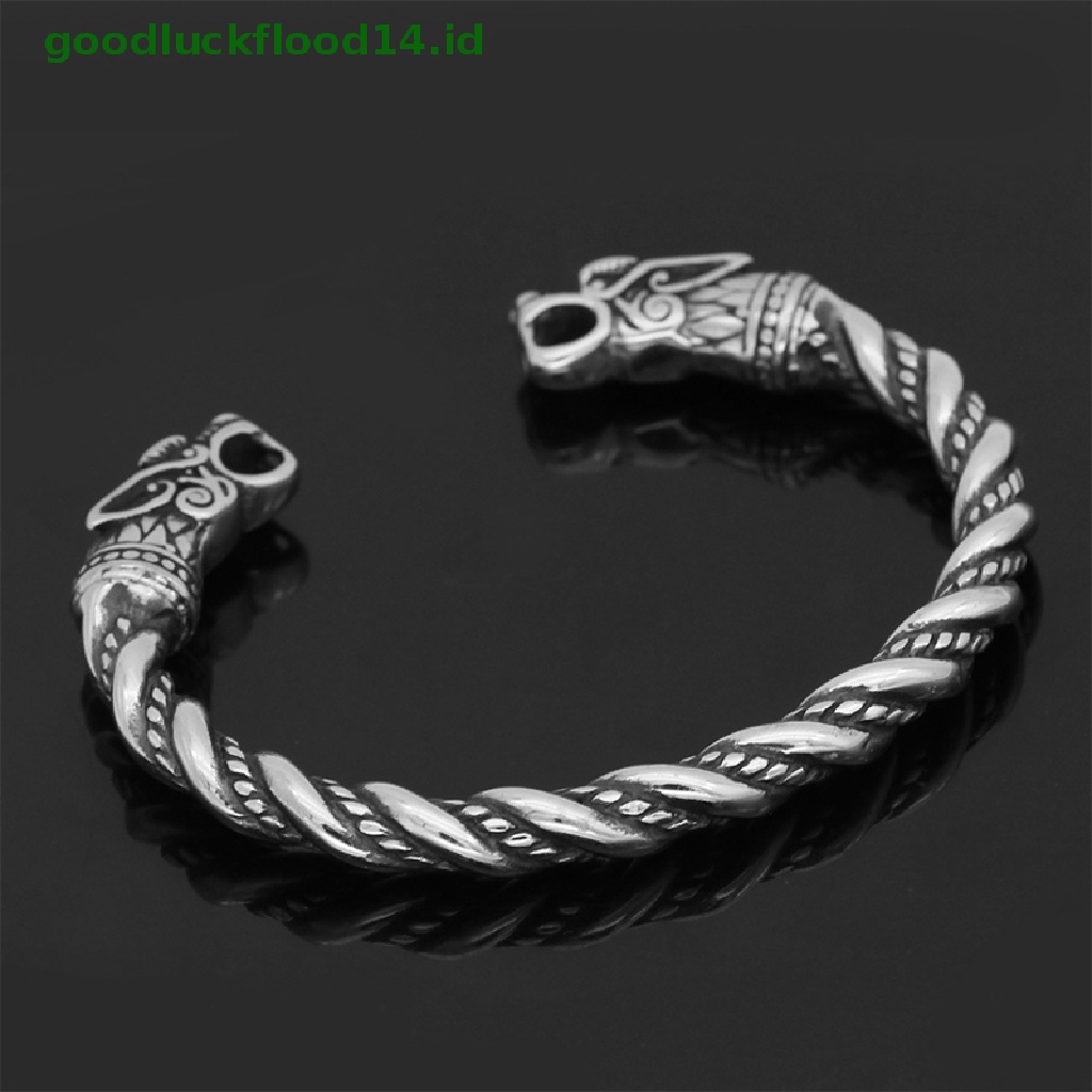 [GOOGFOUR] Gelang Naga Anti Karat Perhiasan Aksesoris Fashion Viking Gelang Pria [TOP]