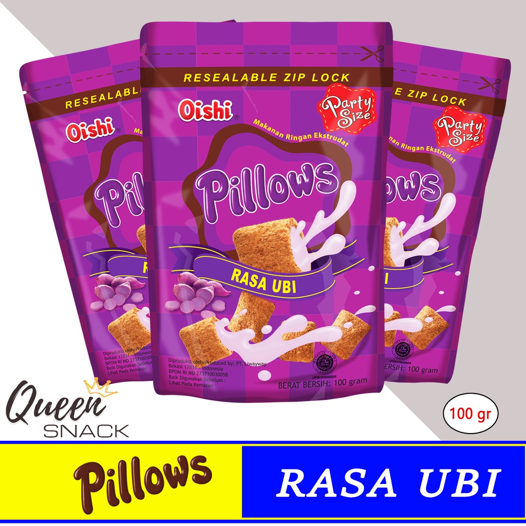 

Snack Oishi Pillows Rasa Ubi Kemasan Pouch 100gr