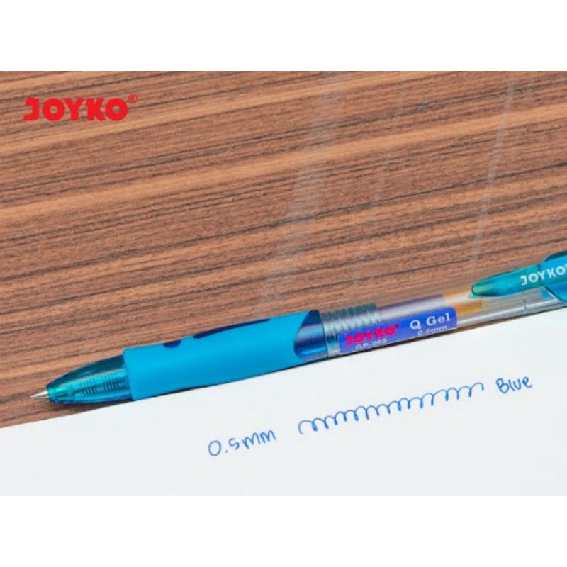 Ballpoint Gel Pen GP 265 / Pena Gel Pen Blue Joyco per pack isi 12 pcs