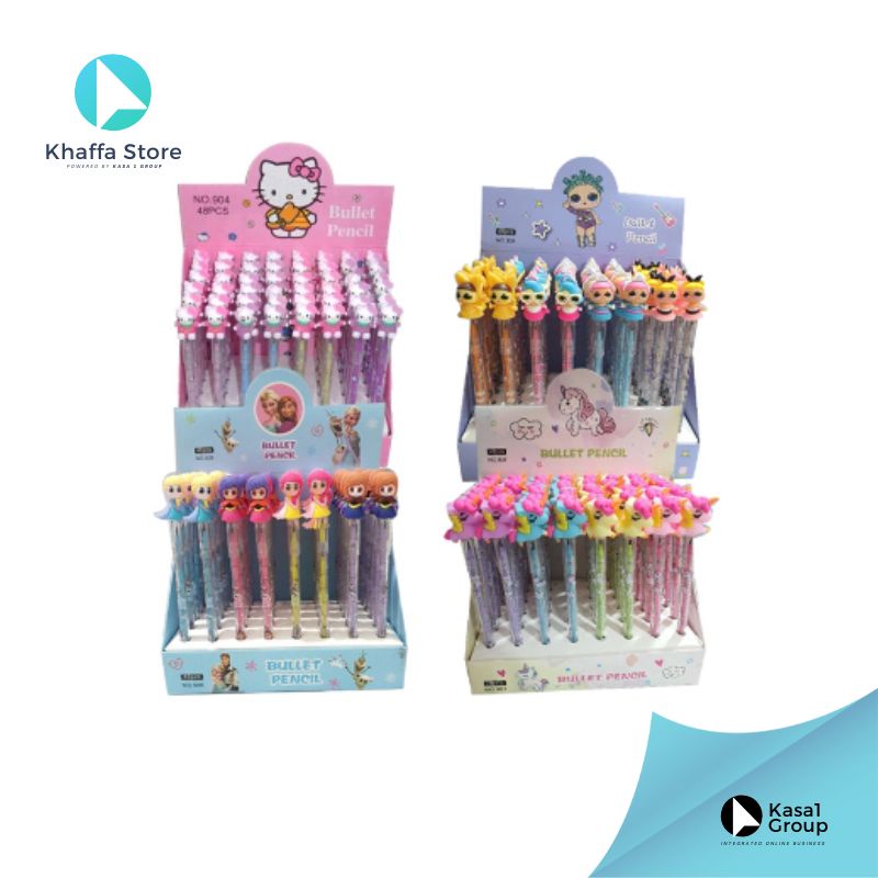 

4 Pcs Pensil Karakter Anak Perempuan Lantu Susun Bagus