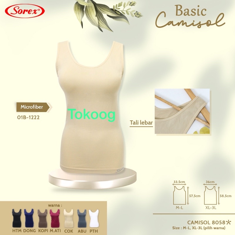 CAMISOL MICROF FIBER SOREX 8058 TALI BESAR BARU TANKTOP WANITA