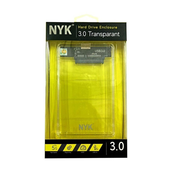 NYK Casing Harddisk 2.5&quot; Sata / HDD SSD Enclosure USB 3.0 Transparant