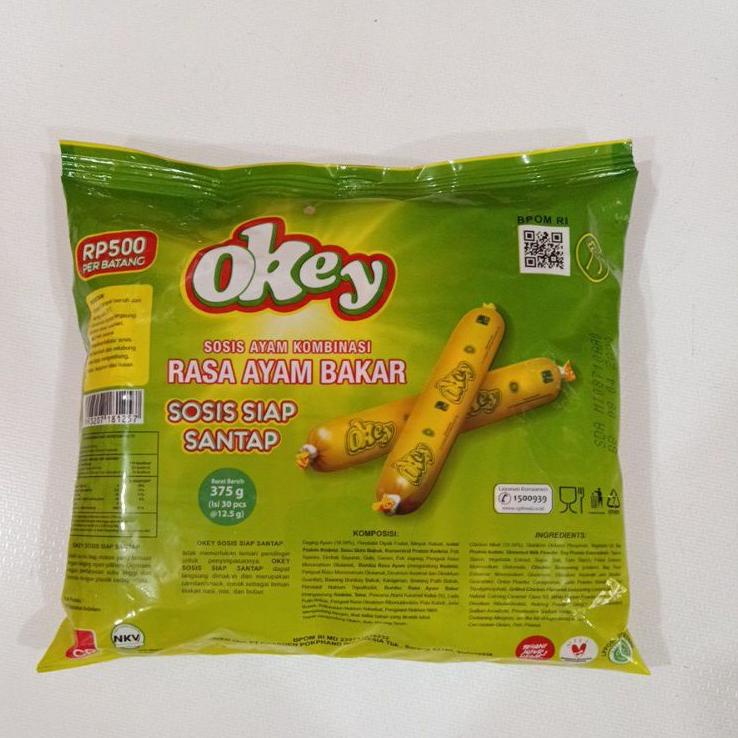 

【MEGA SALE】 Okey sosis siap makan rasa ayam bakar isi 30pcs