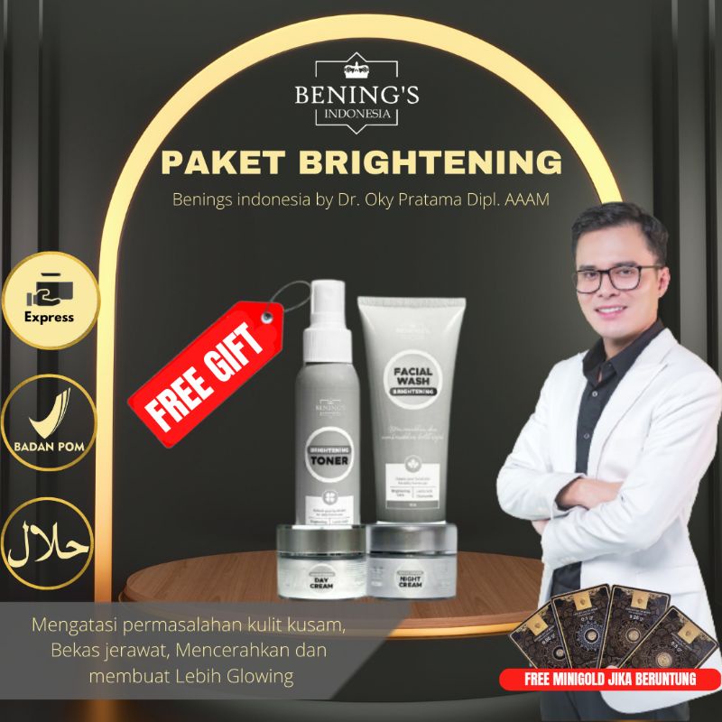 BENING SKINCARE PAKET BRIGHTENING | BENING'S SKINCARE BY DR. OKY PRATAMA | BENINGS INDONESIA
