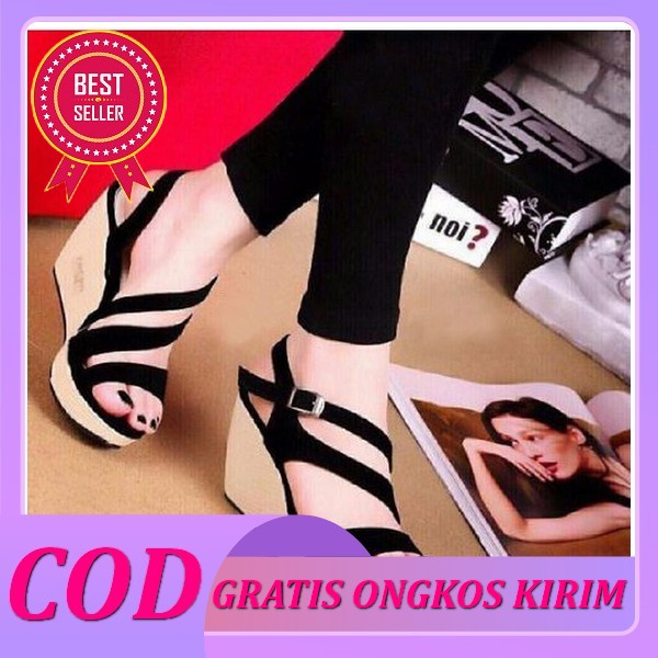 Wedges Wanita Sandal Korea Terbaru 2022 Selop Korean Style Wejes Model Casual Elegant Sepatu Elegan 
