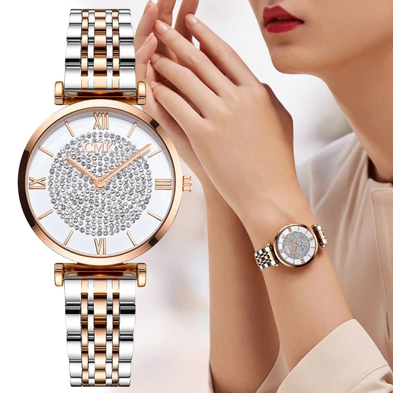 Jam Tangan Wanita Fashion Terbaru Kekinian Original Import RG 31 Strap Rante Stainless Steel Jam Tangan Cewek Model Mewah Simple Elegant Casual Business Woment Watch Quartz (FREE BOX)