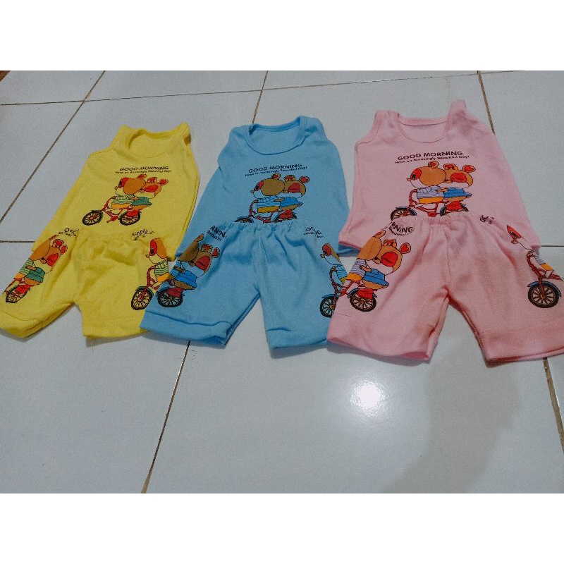 setelan singlet Bayi size S usia 0-6 bln