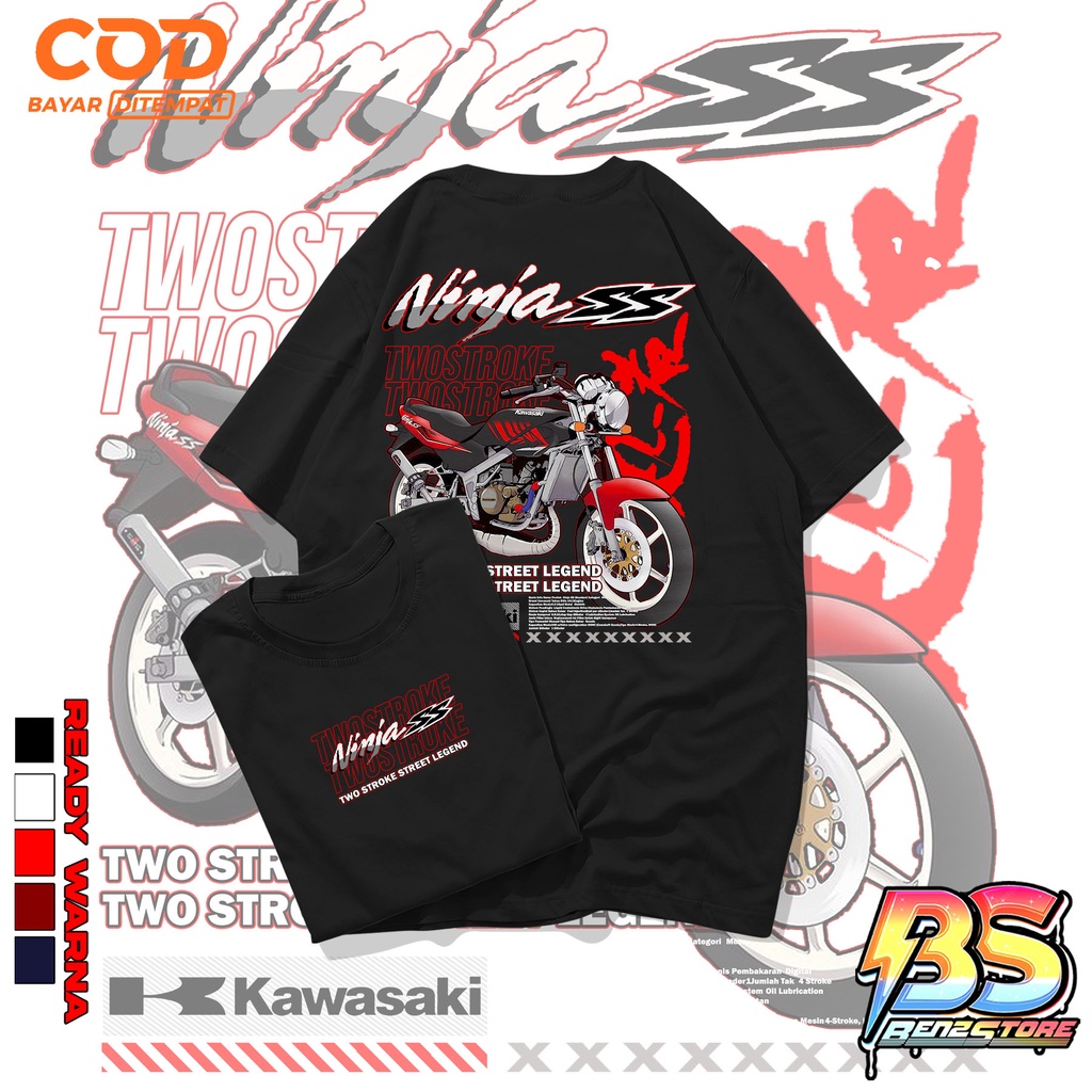KAOS DISTRO TWO STROKE NINJA SS MERAH - KAOS MOTOR 2TAK - BAJU NINJA SS TWO STROKE