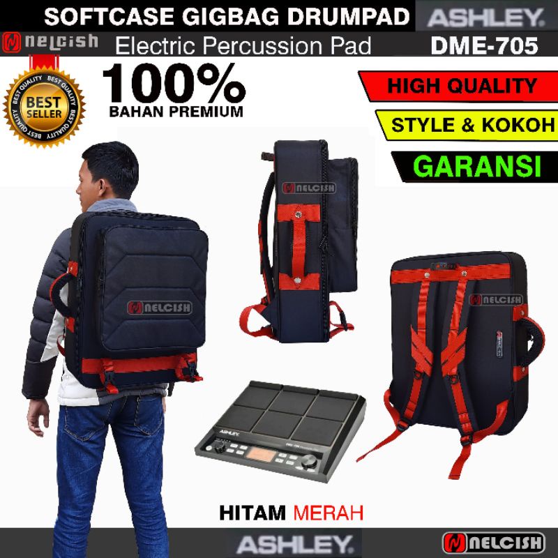 Softcase Tas Gigbag Drum Elektrik Ashley DME 705 Percussion Pad Bag Case Electric Drum by NELCISH