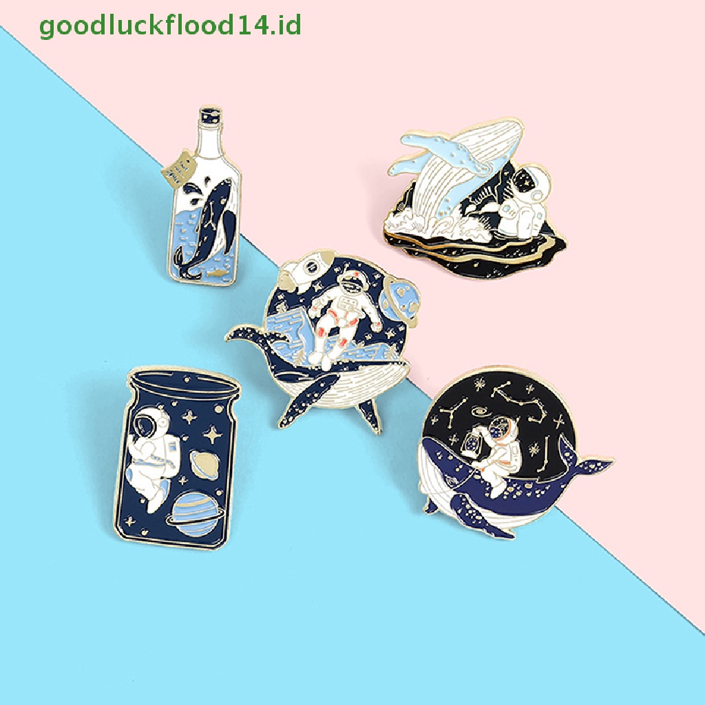 [GOOGFOUR] Pin Enamel Paus Adventure Ocean Drifg Wishing Bottle Brooch Bag [Atasan]