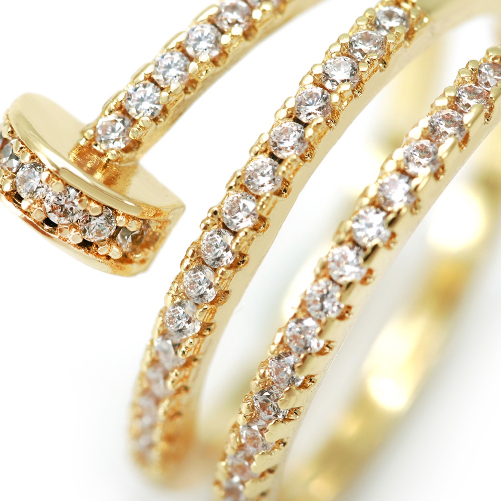 S925 Ladies Zircon Ring Cincin Pecinta Perhiasan Lapis Emas Aksesoris Fashion